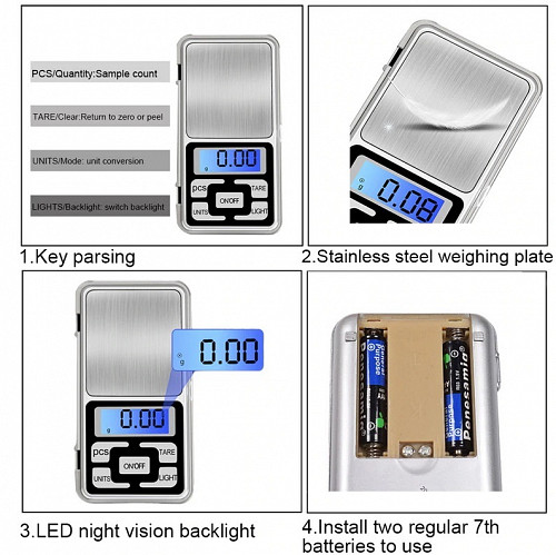 Весы аптечные ювелирные электронные карманные Pocket Scale подсветкой Алматы