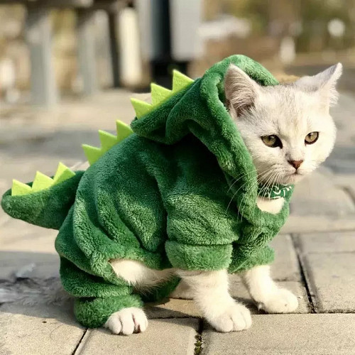 Тёплый плюшевый костюмчик деназаврика на кошку/собаку. Актау
