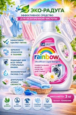 Жидкое средство для стирки Rainbow, 3 кг Алматы